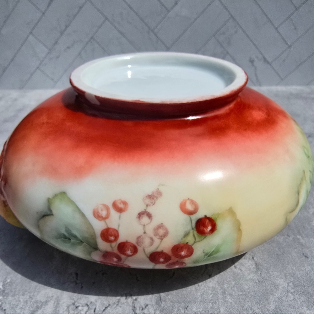 Antique Nippon Style Hand Painted Porcelain Centerpiece Bowl Branch Handles - Picture 8 of 12